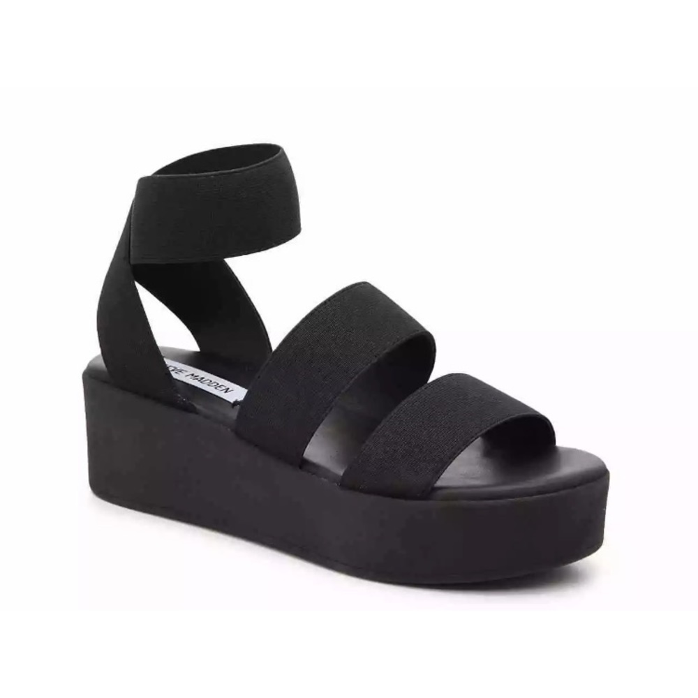 Steve Madden Wedge Black Sandals